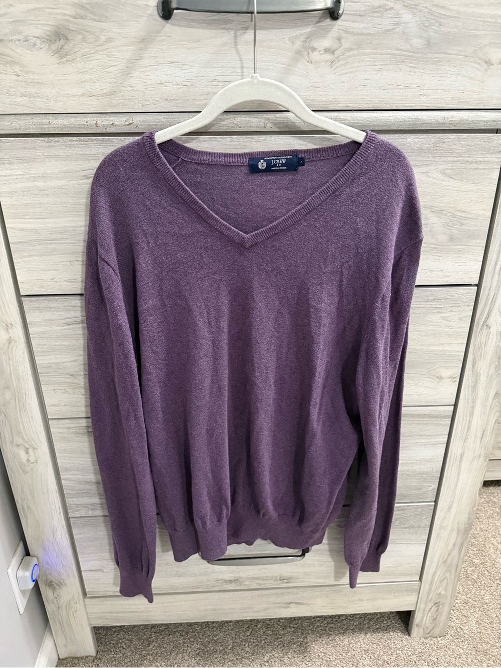J. Crew Men's Plum V-Neck Sweater